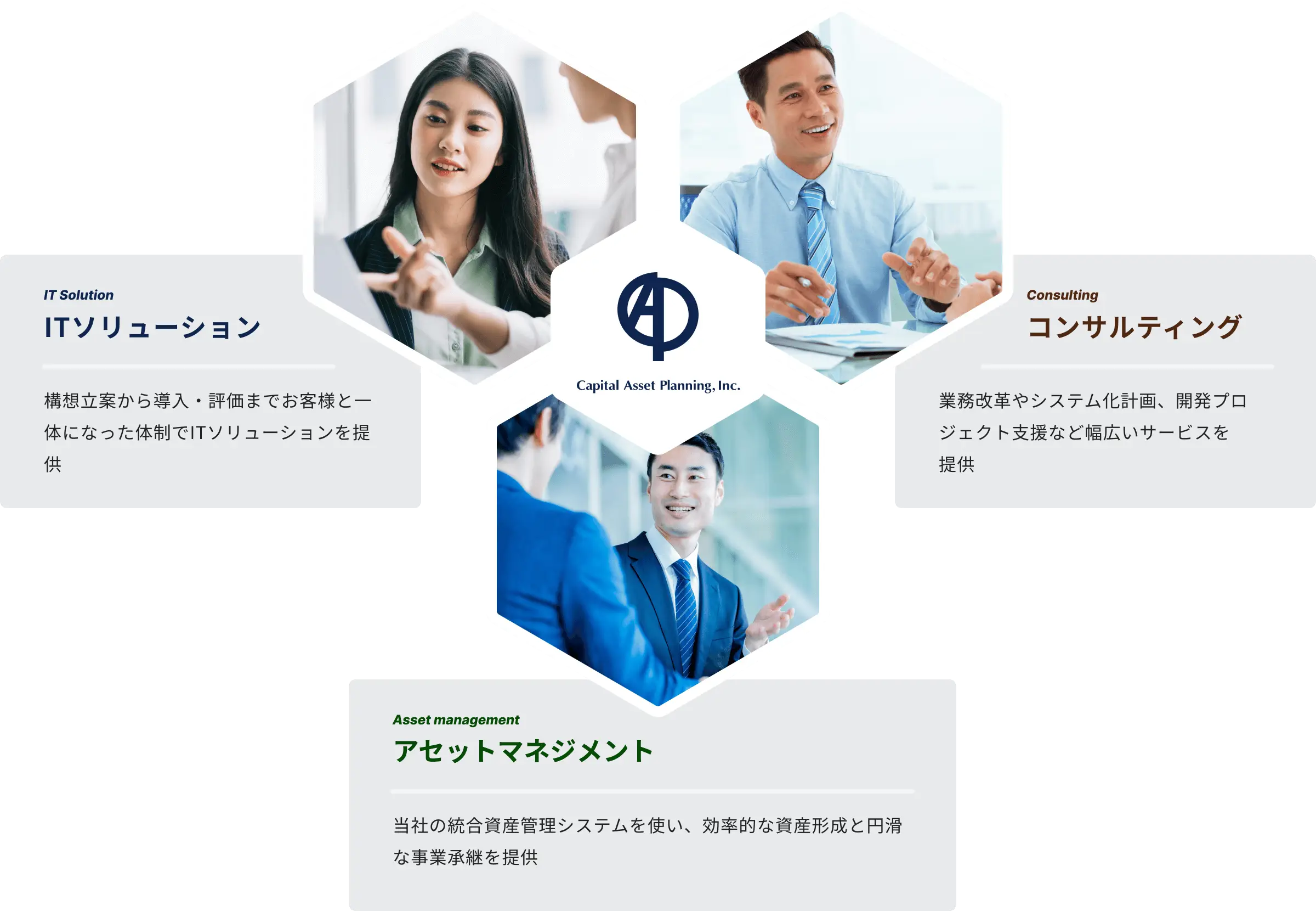 ITソリューション・コンサルティング・アセットマネジメントの図解